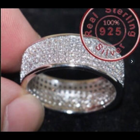 ✨ sellers pick ✨925 sterling silver diamond cut ring - Picture 1 of 4